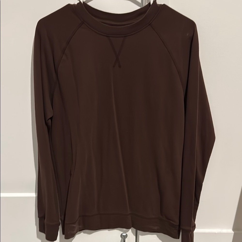 Brown Crewneck Long Sleeve Shirt